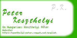 peter keszthelyi business card